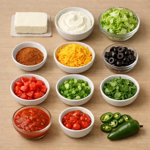 Ingredients for Zesty Layered Taco Dip