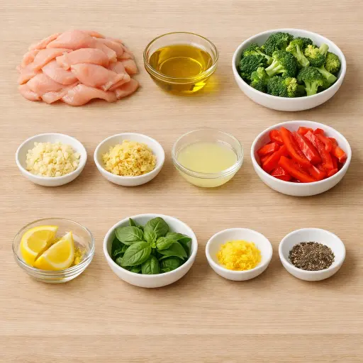 Ingredients for Zesty Lemon Basil Stir Fry