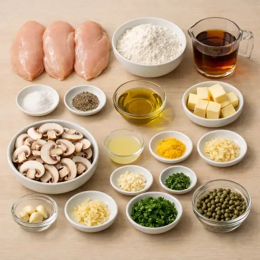 Ingredients for Zesty Lemon Chicken Marsala