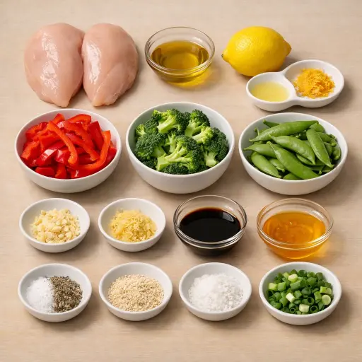 Ingredients for Zesty Lemon Chicken Stir Fry