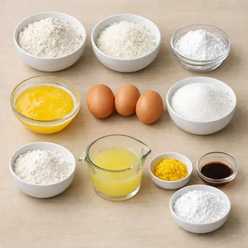 Ingredients for Zesty Lemon Coconut Bars