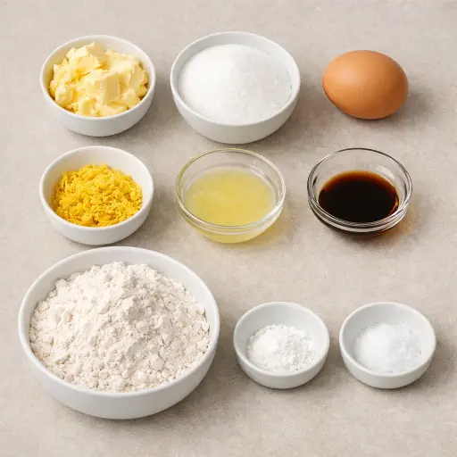 Ingredients for Zesty Lemon Cookies