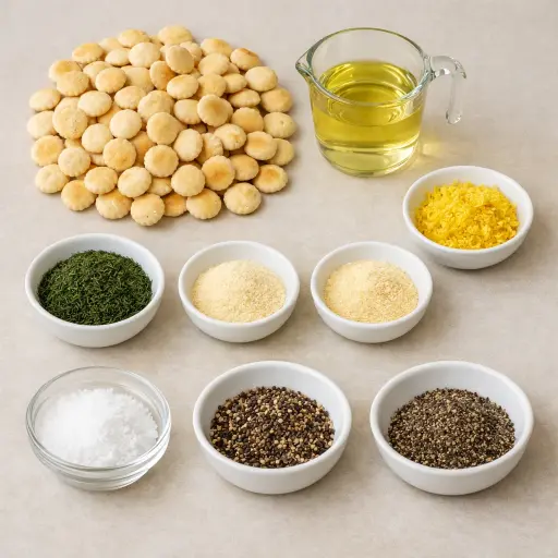 Ingredients for Zesty Lemon-Dill Oyster Crackers