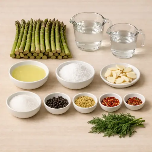 Ingredients for Zesty Lemon Dill Pickled Asparagus