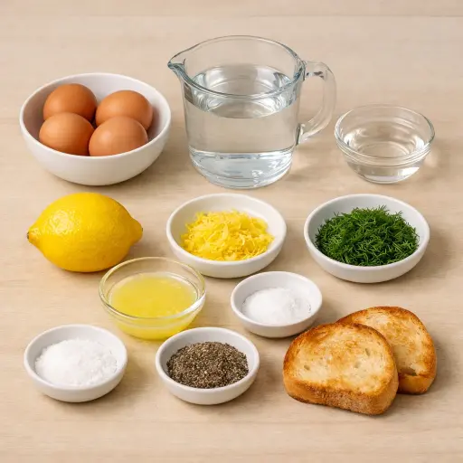 Ingredients for Zesty Lemon-Dill Poached Eggs