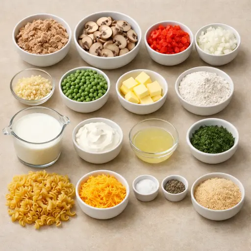 Ingredients for Zesty Lemon-Dill Tuna Casserole