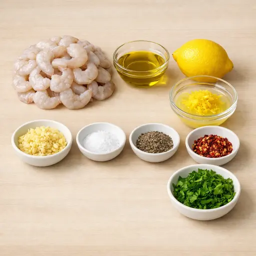 Ingredients for Zesty Lemon Garlic Shrimp