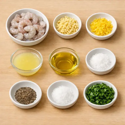 Ingredients for Zesty Lemon Garlic Shrimp Skillet
