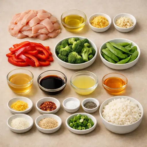 Ingredients for Zesty Lemon Ginger Chicken Stir Fry