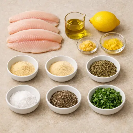 Ingredients for Zesty Lemon Herb Baked Tilapia