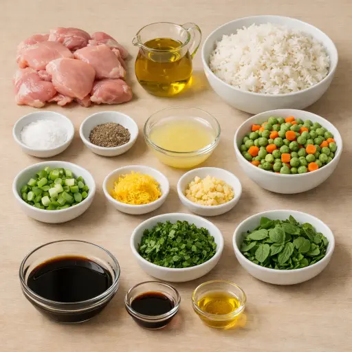 Ingredients for Zesty Lemon Herb Chicken Fried Rice