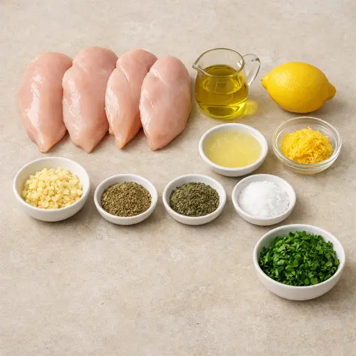 Ingredients for Zesty Lemon Herb Chicken