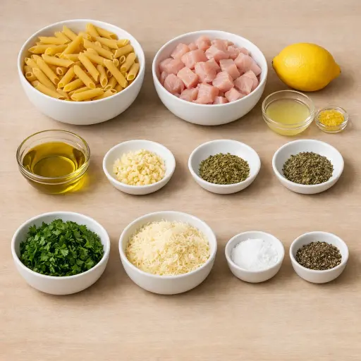 Ingredients for Zesty Lemon Herb Chicken Pasta