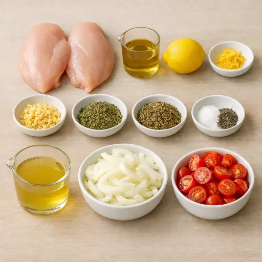Ingredients for Zesty Lemon Herb Crockpot Chicken