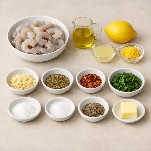 Ingredients for Zesty Lemon Herb Oven-Baked Shrimp