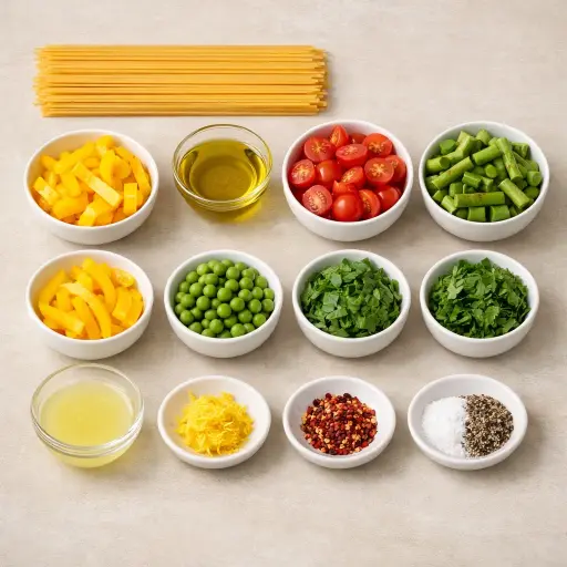 Ingredients for Zesty Lemon Herb Pasta Primavera