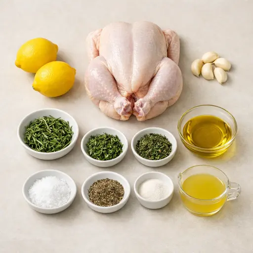 Ingredients for Zesty Lemon Herb Roast Chicken