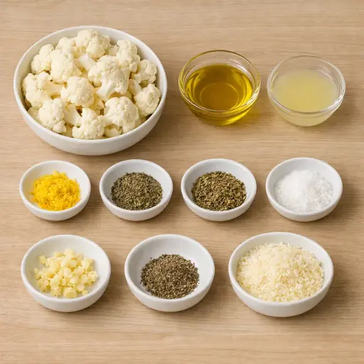 Ingredients for Zesty Lemon Herb Roasted Cauliflower