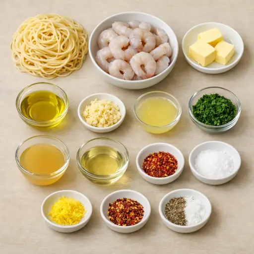 Ingredients for Zesty Lemon Herb Shrimp Scampi