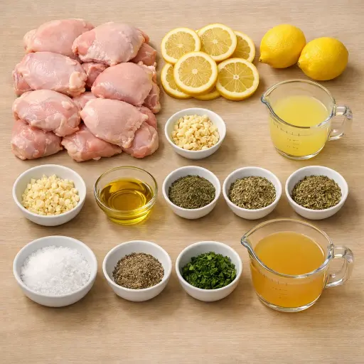 Ingredients for Zesty Lemon Herb Slow Cooker Chicken
