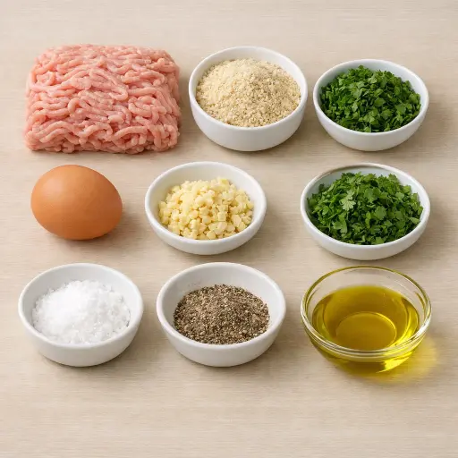 Ingredients for Zesty Lemon Herb Turkey Meatballs
