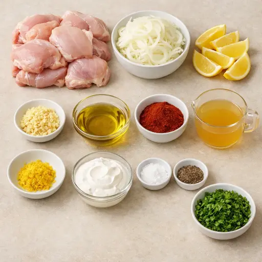 Ingredients for Zesty Lemon Paprika Chicken