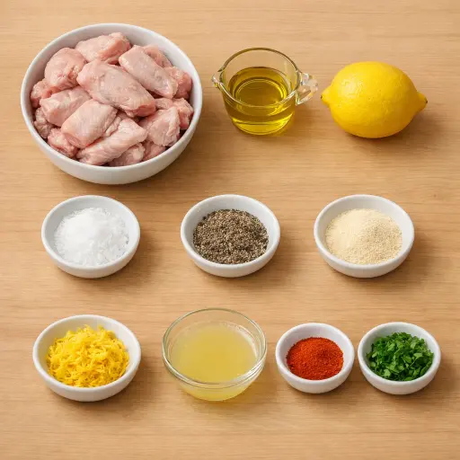 Ingredients for Zesty Lemon Pepper Baked Chicken Wings