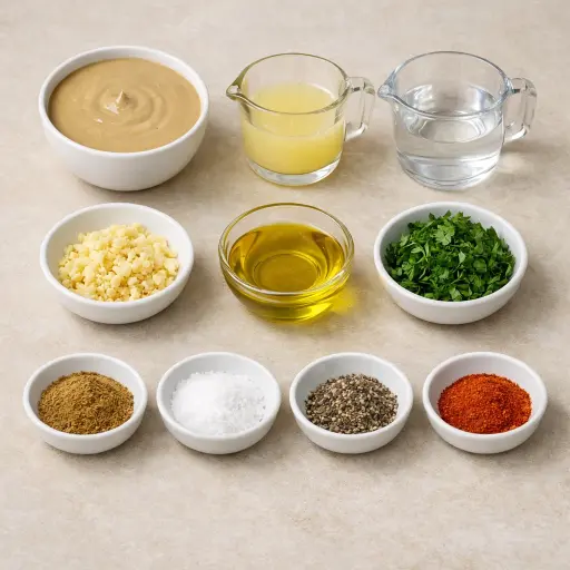 Ingredients for Zesty Lemon Tahini Spread