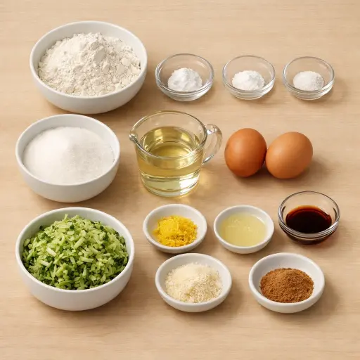 Ingredients for Zesty Lemon Zucchini Bread