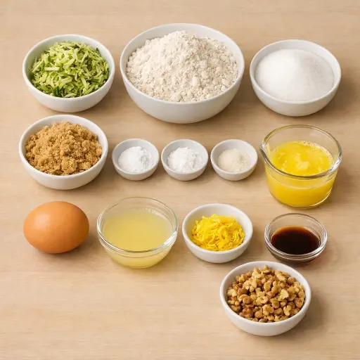 Ingredients for Zesty Lemon Zucchini Muffins