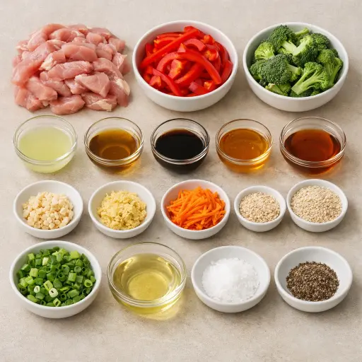 Ingredients for Zesty Lime and Sesame Stir Fry