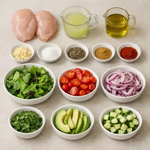 Ingredients for Zesty Lime Chicken Salad