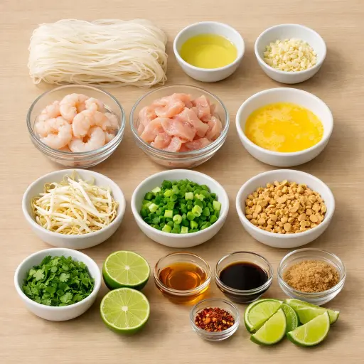 Ingredients for Zesty Lime Pad Thai