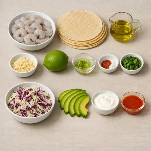 Ingredients for Zesty Lime Shrimp Tacos