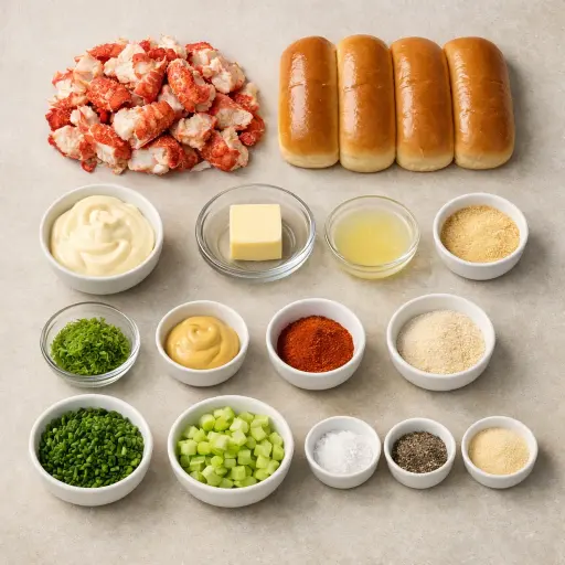 Ingredients for Zesty Lobster Rolls with Citrus Aioli
