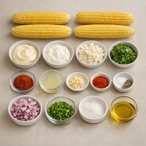 Ingredients for Zesty Mexican Street Corn Salad