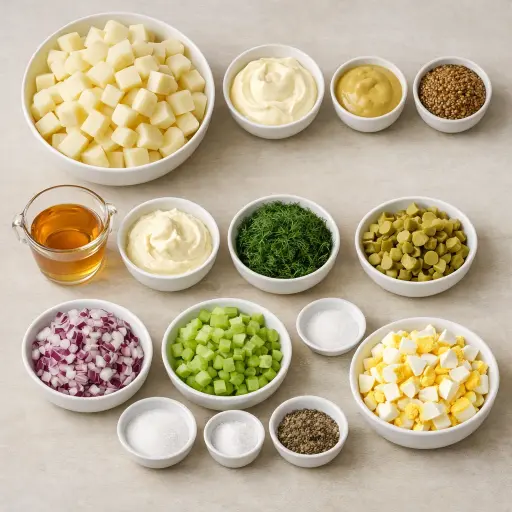 Ingredients for Zesty Mustard Potato Salad
