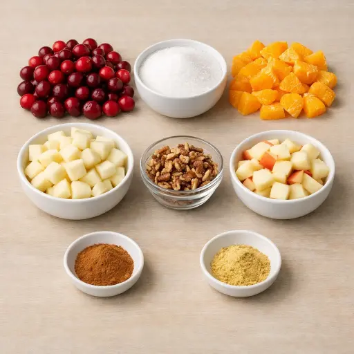 Ingredients for Zesty Orange Cranberry Relish