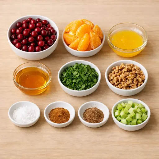 Ingredients for Zesty Orange Cranberry Walnut Salad