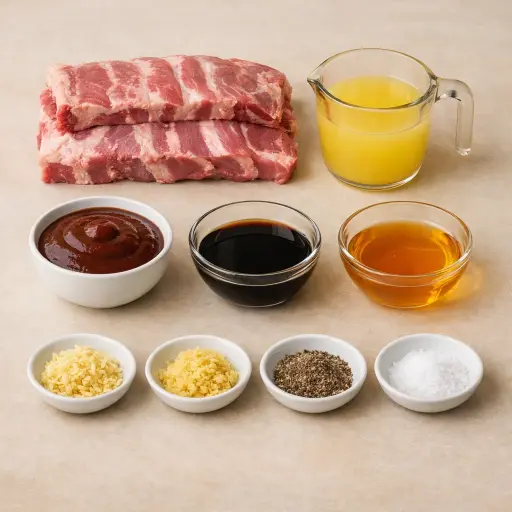 Ingredients for Zesty Pineapple BBQ Ribs