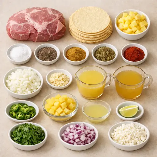 Ingredients for Zesty Pineapple Carnitas