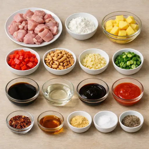 Ingredients for Zesty Pineapple Kung Pao Chicken