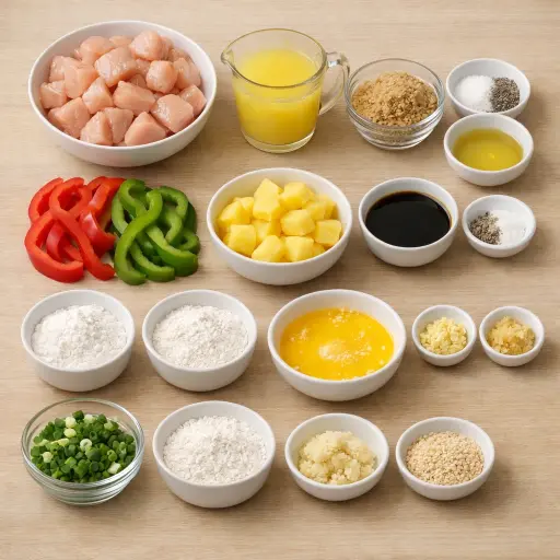 Ingredients for Zesty Pineapple Sweet and Sour Chicken