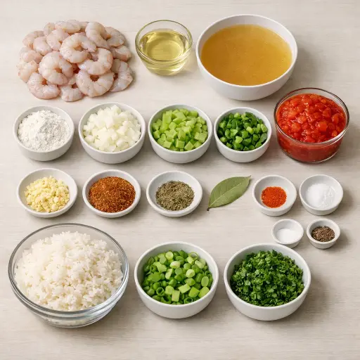 Ingredients for Zesty Shrimp Gumbo
