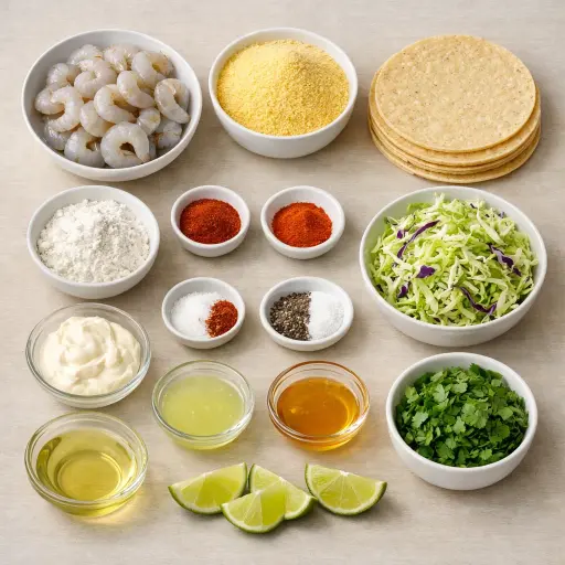 Ingredients for Zesty Shrimp Tacos