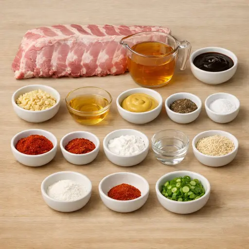 Ingredients for Zesty Slow Cooker Honey Garlic Ribs