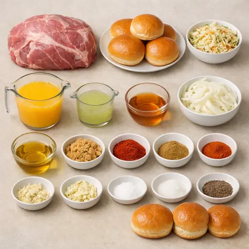 Ingredients for Zesty Slow-Cooker Pulled Pork with Citrus and Spice