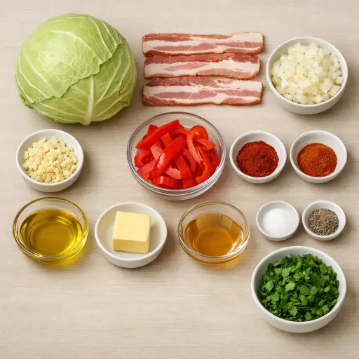 Ingredients for Zesty Southern Fried Cabbage