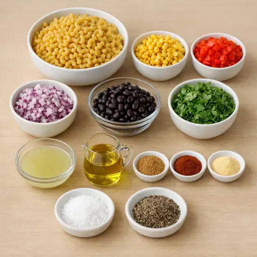 Ingredients for Zesty Southwest Macaroni Salad