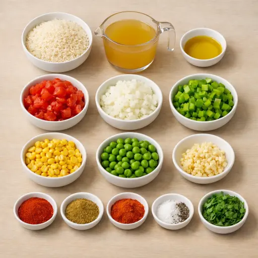 Ingredients for Zesty Spanish Rice Primavera
